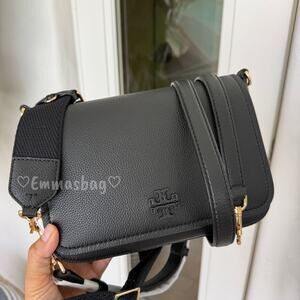 Tory Burch Thea Flap Crossbody 170477 Black $475 Pebbled leather